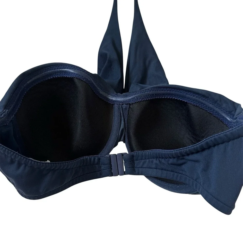 Seafolly Women's Size 10 Blue Halter Bikini Top Underwired | 69-15